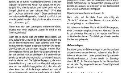 Weitersagen! Sonderausgabe 21. März 2020