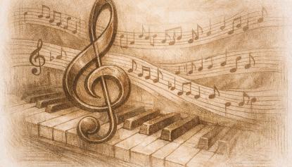 Noten, Piano, Violinschlüssel