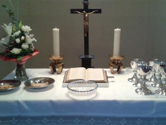 Altar vor Abendmahl