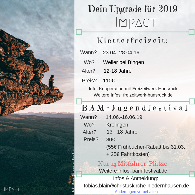 Sommerfreizeiten 2019 Impact Sommerfreizeiten 2019 Impact
