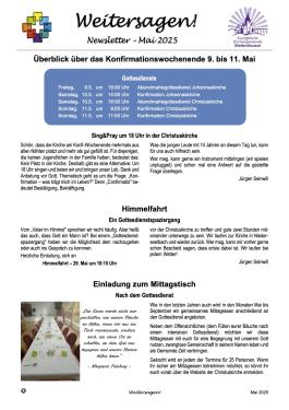 Weitersagen! Mai 2025