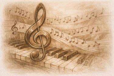 Noten, Piano, Violinschlüssel
