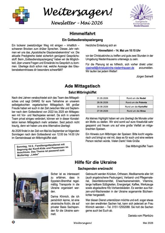 Weitersagen! Mai 2026